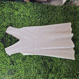 Bright White Lace knee length Dress Size 16